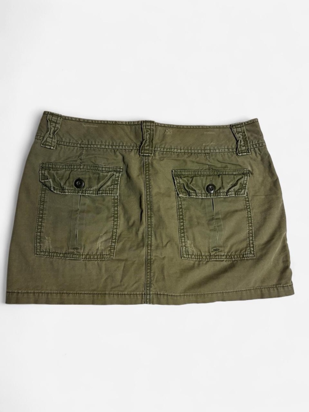 Y2k VTG American Eagle Mini Skirt Sz 8 Olive Green Cargo Low Rise 00's It Girl - Picture 6 of 8